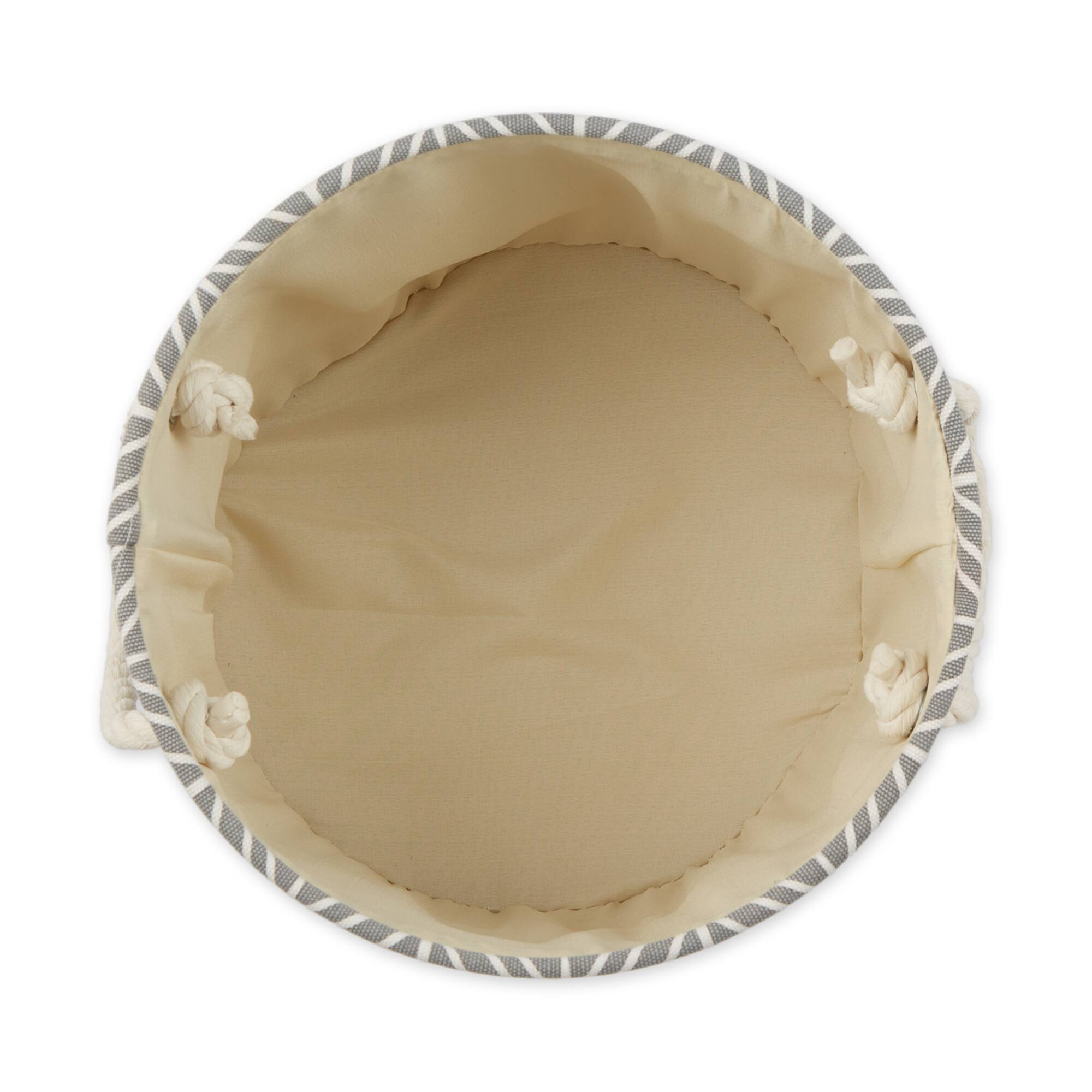 DII® Small Gray Herringbone Round Fabric Bin